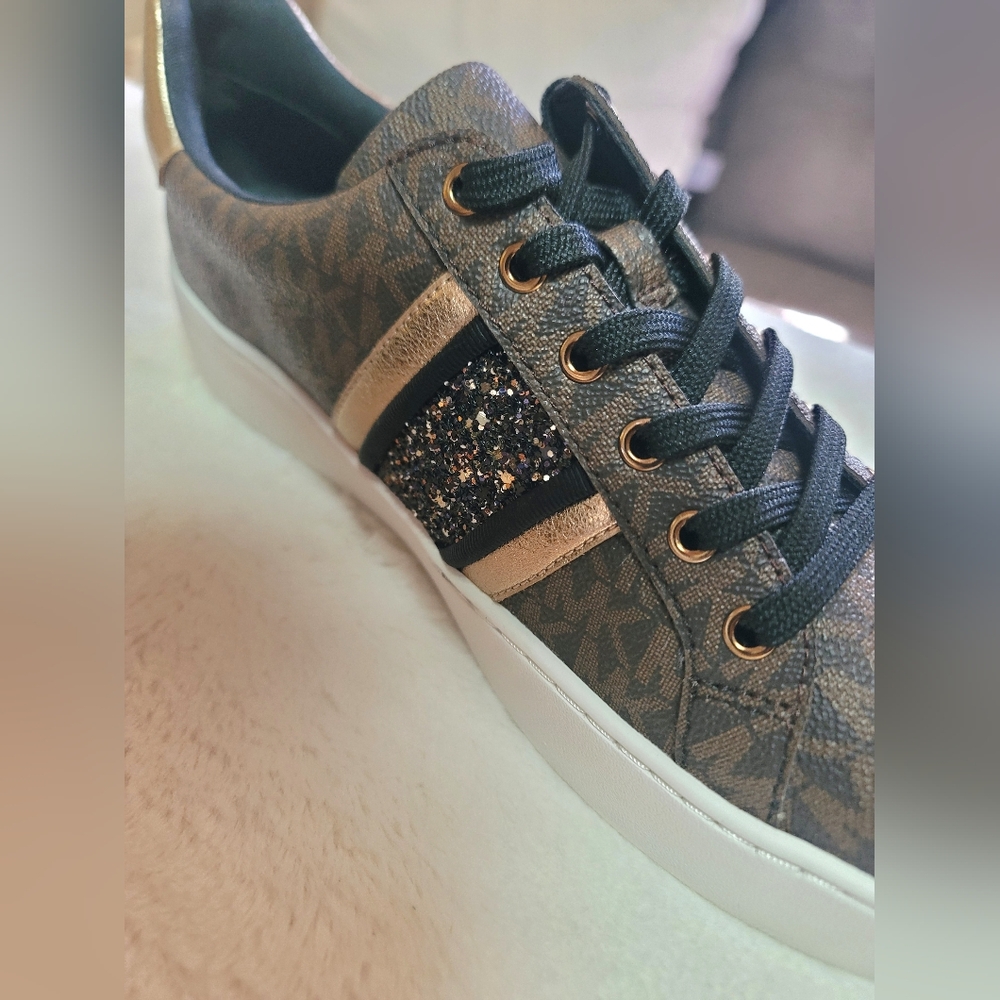 Michael Kors Catelyn Stripe Lace-up Sneakers - Picture 3 of 4